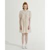 BETWEEN A AND B V-Neck Shirred Mini Dress [Beige]