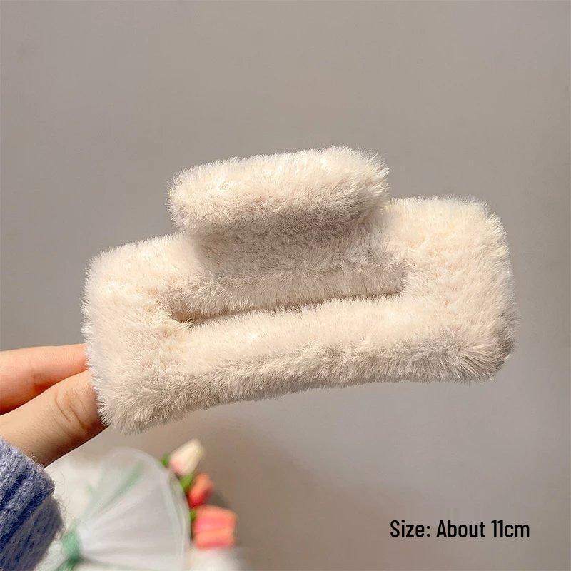 Large Plush Hair Clip: Autumn/Winter Volumizing Shark Clip for Women