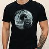 T-Shirt Herren Lustiges Katzen Selfi mit Hai Motiv Baumwolle Größe S bis 5XL