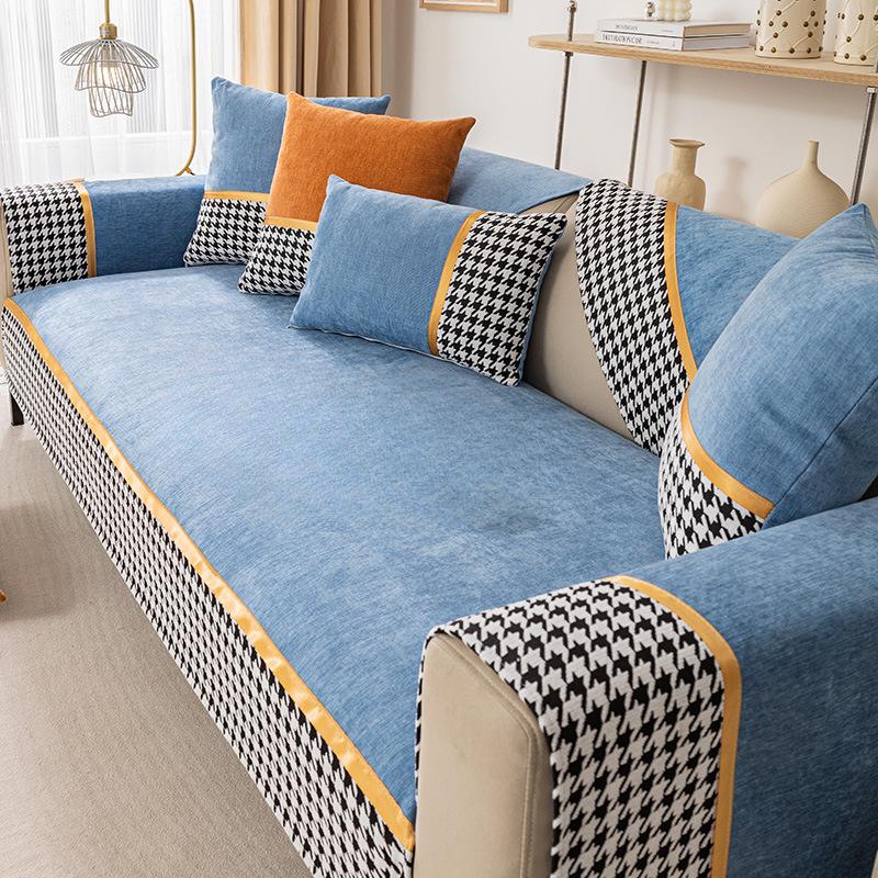 

Подушка для дивана из синели, универсальный чехол для полотенец на спинку, нескользящая легкая роскошная подушка, универсальный чехол для дивана 70*70cm