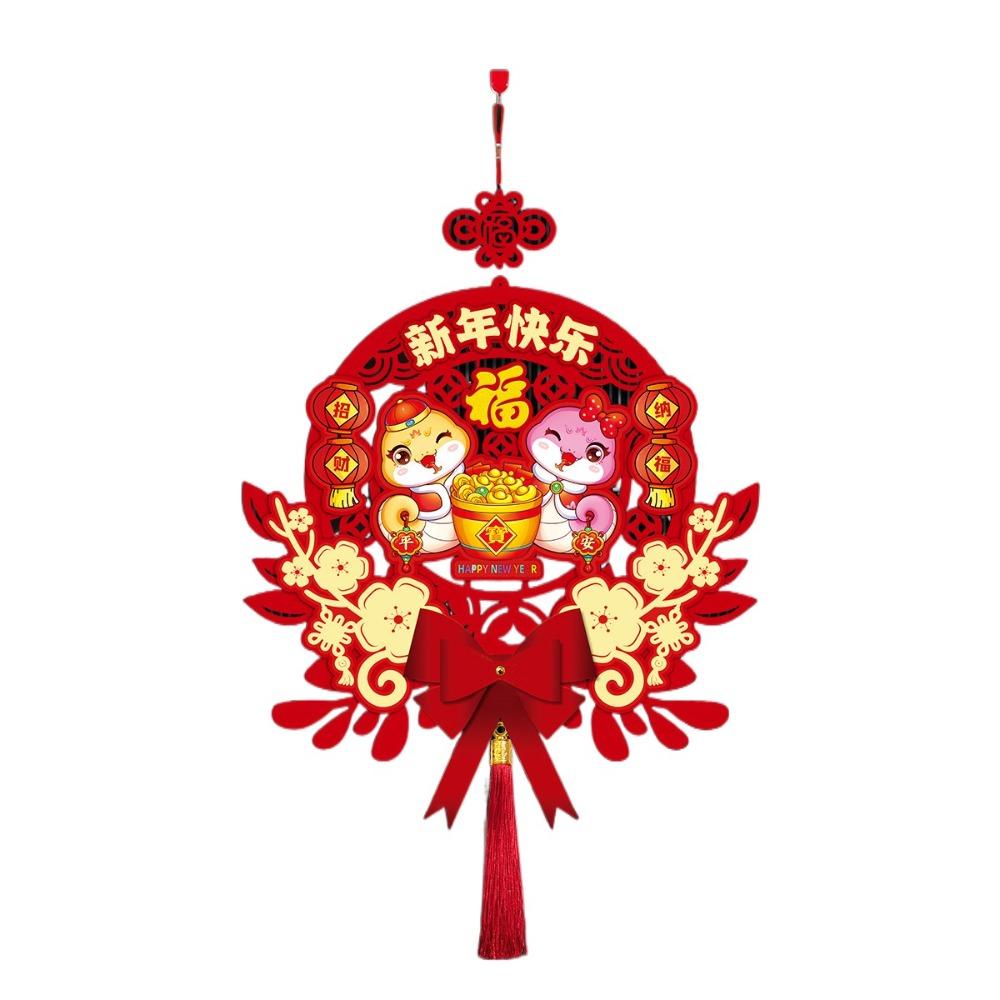 Plush Snake Year Couplets Reusable Door Stickers Good Fortune Hanging Decoration Pendant  Home