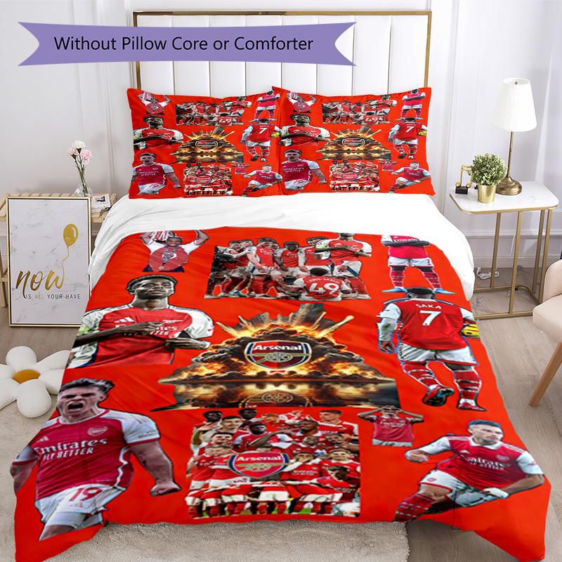 Arsenal Bedding Set Breathable Duvet Cover with Pillowcases Decorative Bed Linen for Bedroom Home Decoration Birthday Gift