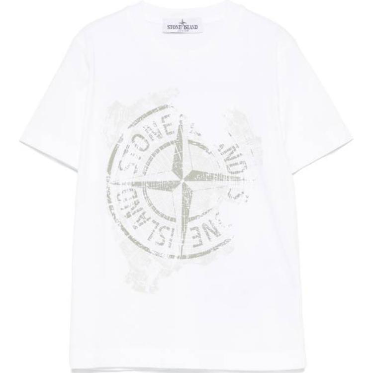 Stone Island Logo Apaļas kakla T-krekls
