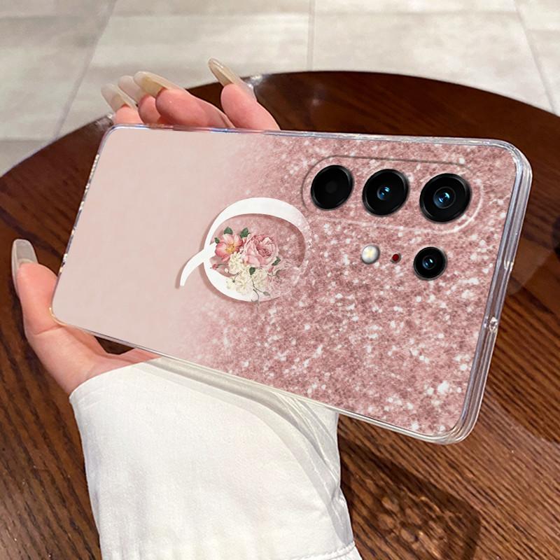 Anti-scratch Case For Tecno Camon 50 Pro 4G Jelly Clear TPU Soft Casing Fashion Lucky Initial Letter With Flower Couple Shell