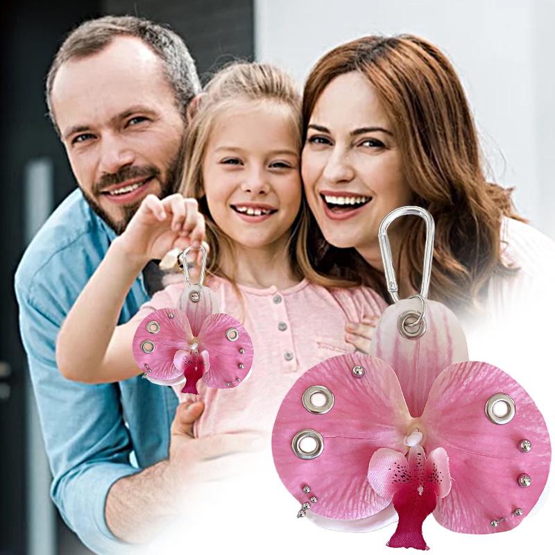 Women Girls Simulation Flowers Personality Artificial Butterfly Orchid Gift Alloy Fashion Accessories Pendant Ornament 5 Colors