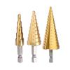 3Pcs HSS Sheet Metal Tools Drill 4-12/20/32mm Hex Titanium Step Cone Car Repair