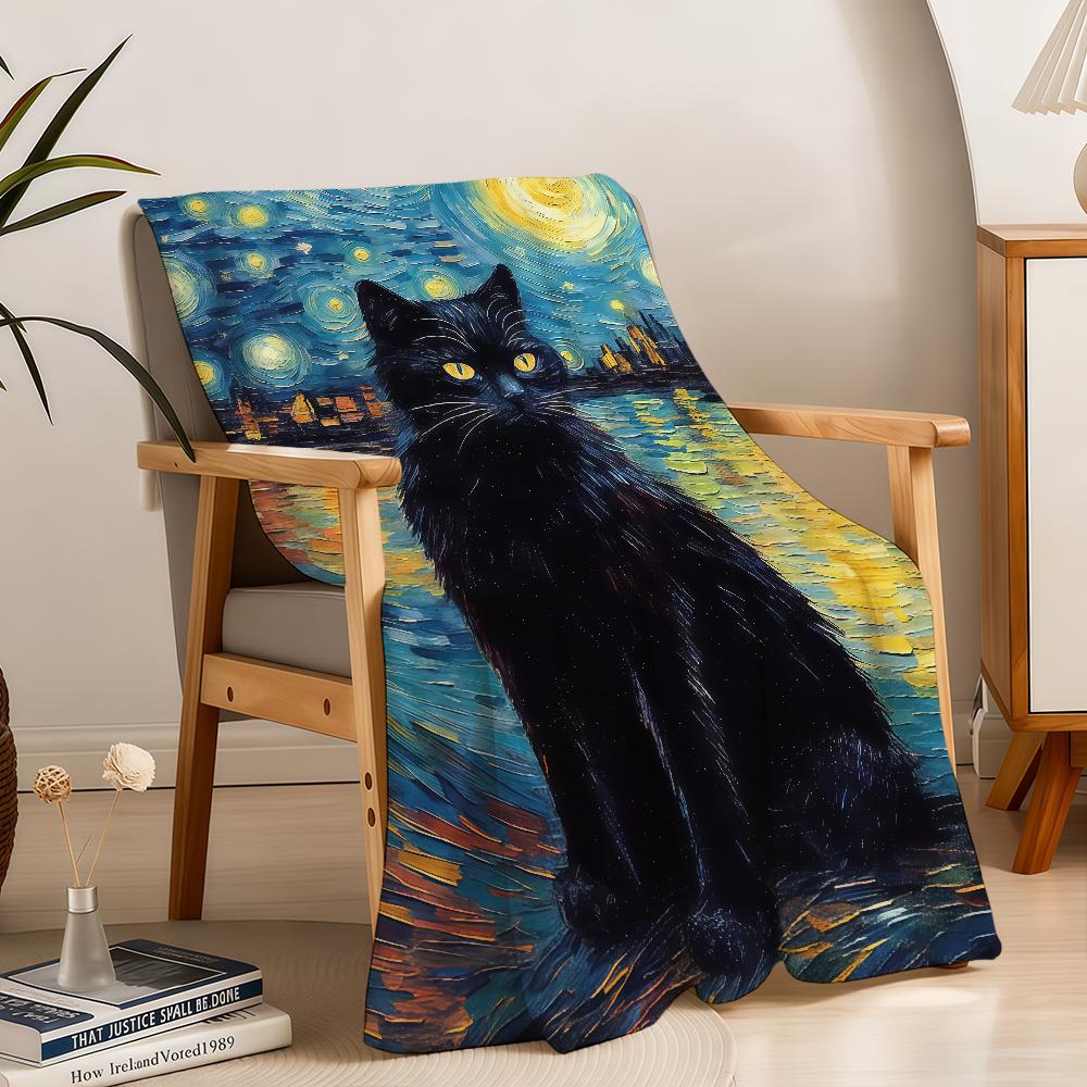 Blanket Throw And The Super Cosy Plush Living Cat Night Starry Room Sofa Couch Childish Birthday Gifts