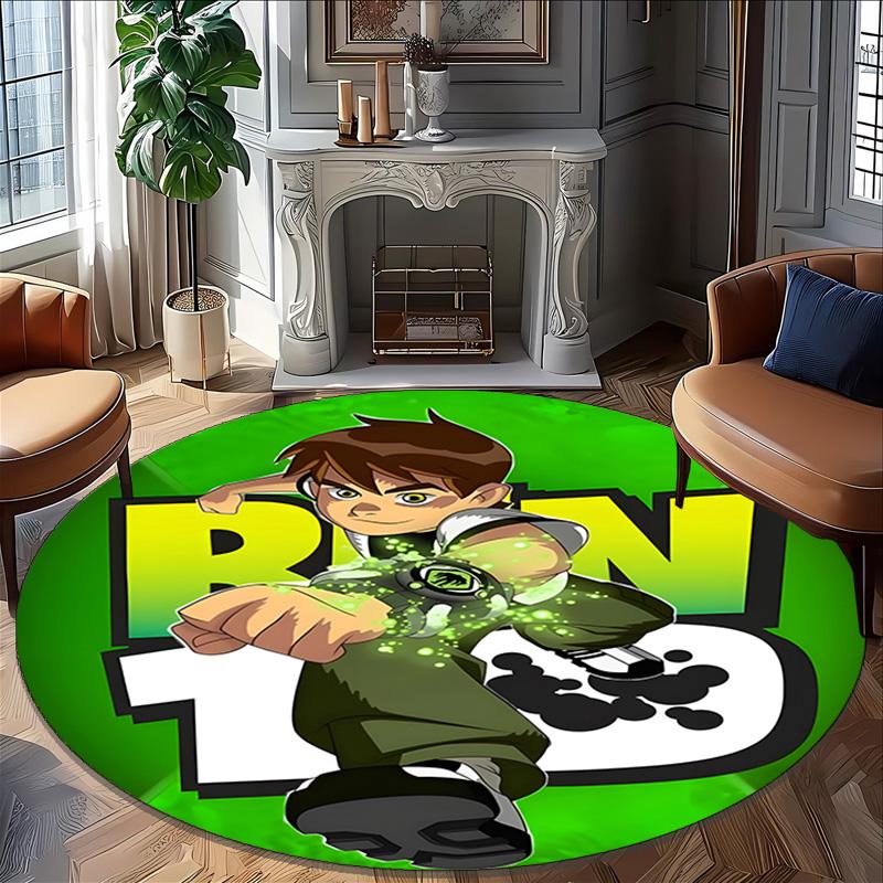 1pc Ben10 Print Round Carpet Chair Round Carpet Suitable for Bedroom Living Room Home Decorative Carpet