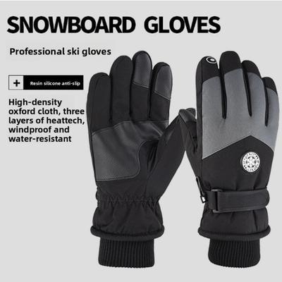 Ski Gloves for Men and Women, Windproof and Splash Proof In Autumn and Winter, Outdoor Motorcycle Riding, Plush and Thick Warm Gloves