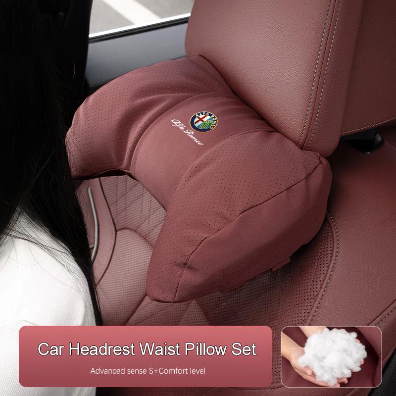 Car Headrest Ox Horn Type Neck Support Pillow For Alfa Romeo Giulietta 159 Mito Giulia Stelvio 147 156 Tonale Brera Disco Volant