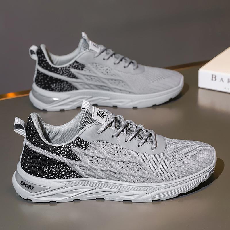 Fashion Mens Running Shoes Breathable Knit Sport Sneakers Cushion Lightweight Casual Gym Athletic Trainers Jogging Tennis Shoes