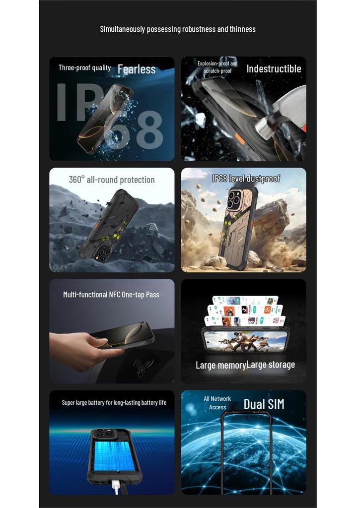 S17Ultra 6.8-inch IP68 Waterproof Smartphone with NFC, Infrared, Drop-Proof Design, and Extended Standby