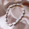Exaggerated Personality Baroque Imitation Pearl Necklace Choker Collarbone Chain Ot Buckle Neck Chain Decorative Collar