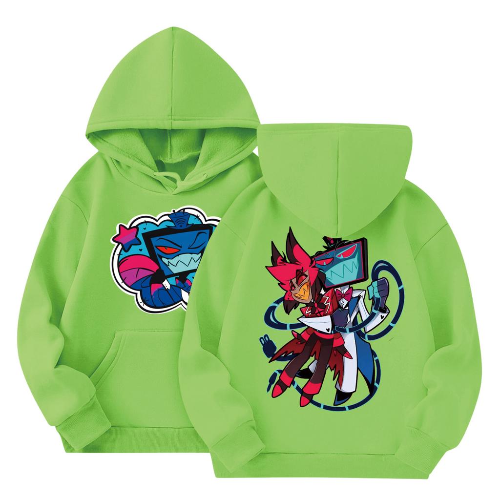 Child Fashion Lightweight Long Sleeve Pullover With Pockets Print Hoodie