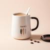BJ Ceramic Coffee Mug with Lid and Spoon, 420ml