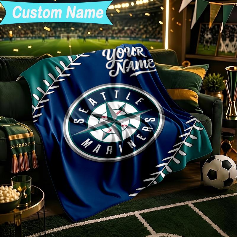 1PC Custom Name Blanket Seattle Logo Flannel blankets Patterns Throw Blanket All-Season Soft Gift for Couch, Bed, Camping, Birthday gifts