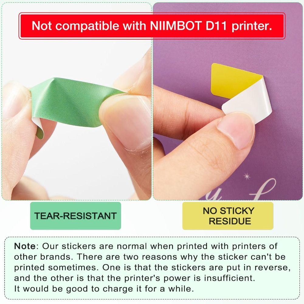 New Colorful Adhesive Label Maker Paper 12mm×40mm 160/Roll Laminated Labeling Paper Thermal Paper Portable Printer