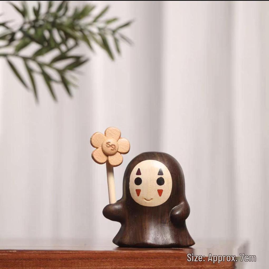 Massivholz Totoro und No-Face Figuren - Niedliche Wohnzimmerdeko und Geschenke