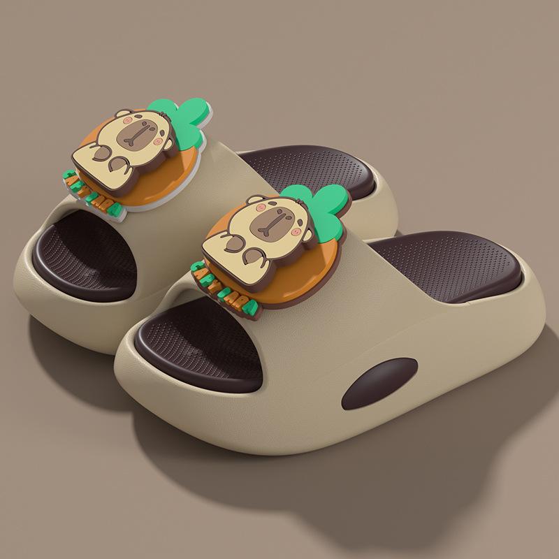 

EVA вращающиеся тапочки капибара для мальчиков нескользящие дезодорирующие мягкие удобные для девочек детские пляжные сандалии 24-25