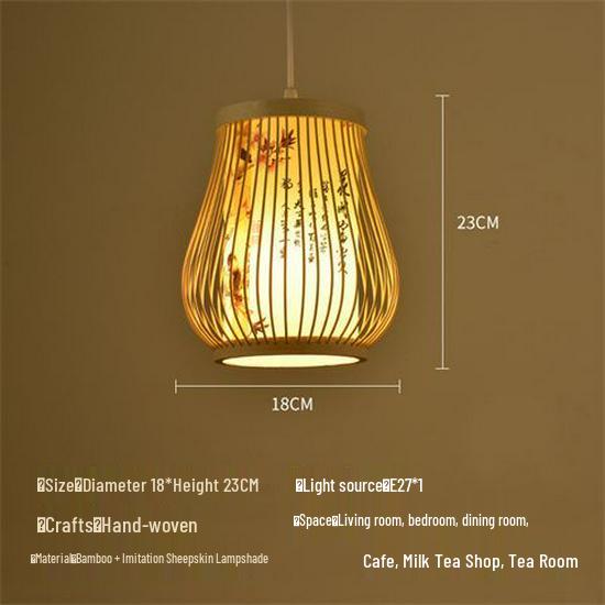 Bamboo Weave Pendant Light for Tea Room, Restaurant, or Bar – Simple Japanese Style