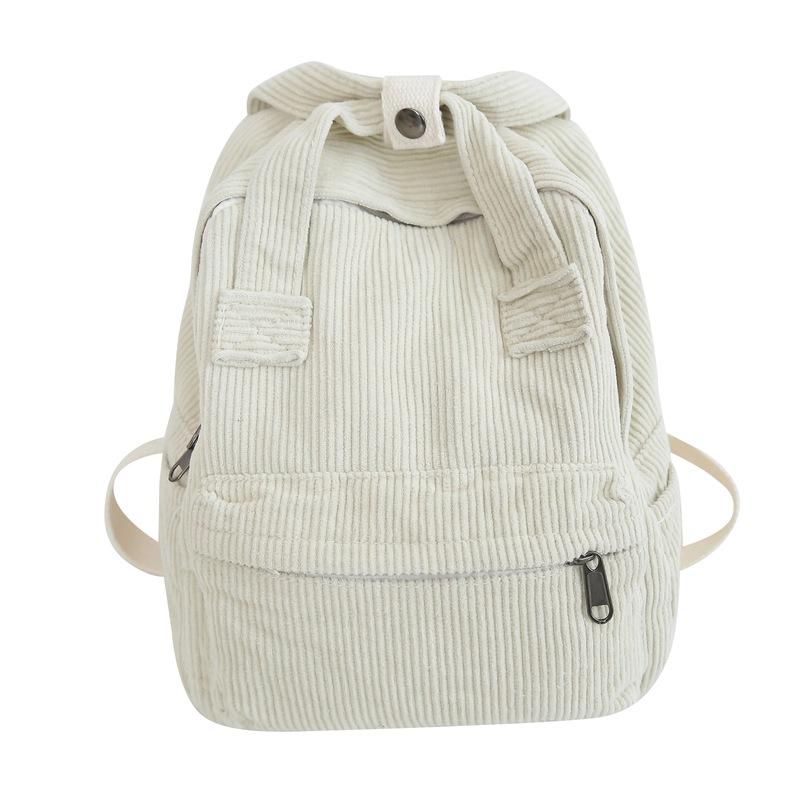 

Женская маленькая сумка, японский однотонный вельветовый школьный рюкзак, студенческий рюкзак белый
