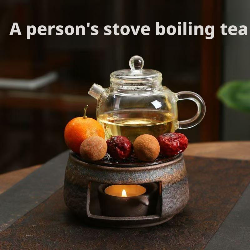 Ceramic Teas Stove Warmer For Fragrances Diffusion And Beverages Warming With Tealight Candle Holder For Meditations Space