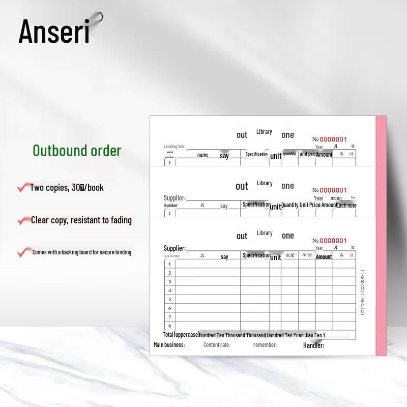 Ansare Carbonless Multi-Part Business Forms (10-Pack)