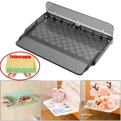 Teleskopisches Wandregal Faltbares Nachttisch-Buch-Kleinkram-Regal Bohrloses Badezimmer-Wand-Kosmetikhalter-Regal Schlafsaal-Regal