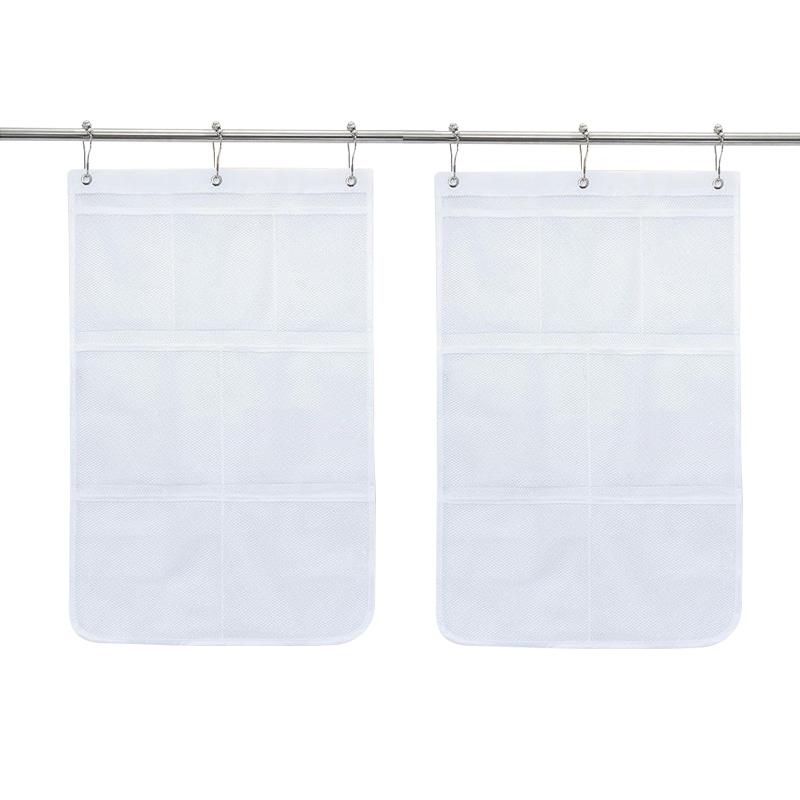 1/2pcs Bathroom Storage Hanging Bag Large Capacity Mesh Shower Organizer Foldable Toiletries Storage Bag Bathroom Accessories