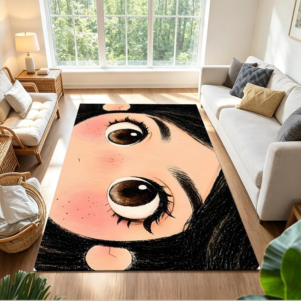 Whimsical Eyes With Glasses Non-Slip Home Carpet Design for Office Decor Living Room Gift