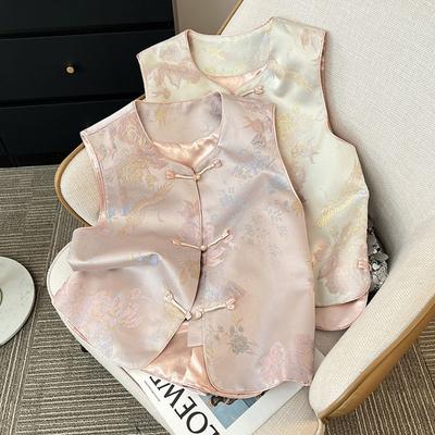 Spring Chinese Style Disc Button Waistcoat Top National Style Vest Women's Vest Vest All-match Sleeveless Vest