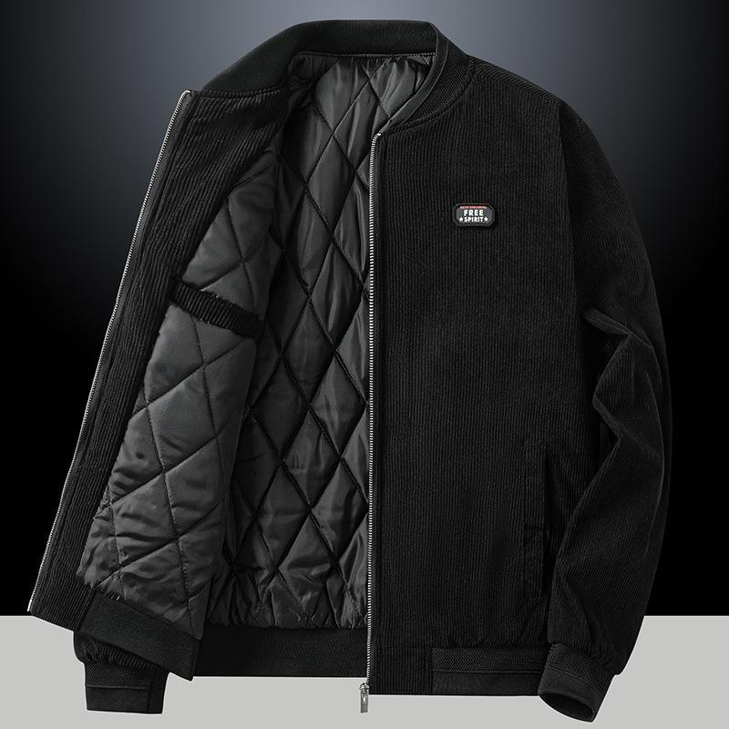 Second Open Autumn and Winter Dad's Cotton-padded Clothes with Cotton and Thickened Middle-aged Men's Coats