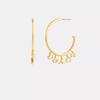 Coach Charms Hoop Earrings Gold