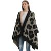 European and American Style Women's Scarf Fashion Leopard Shawl Autumn and Winter Pashmina Large Split Cape Thicken Warm Cloak