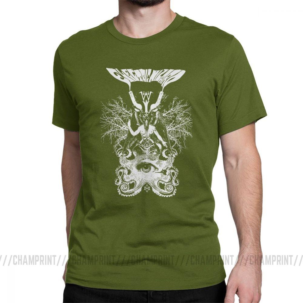 Electric Wizard Baphomet T Shirt For Men Funny Pure Cotton Tees Crewneck Short Sleeve T Shirt