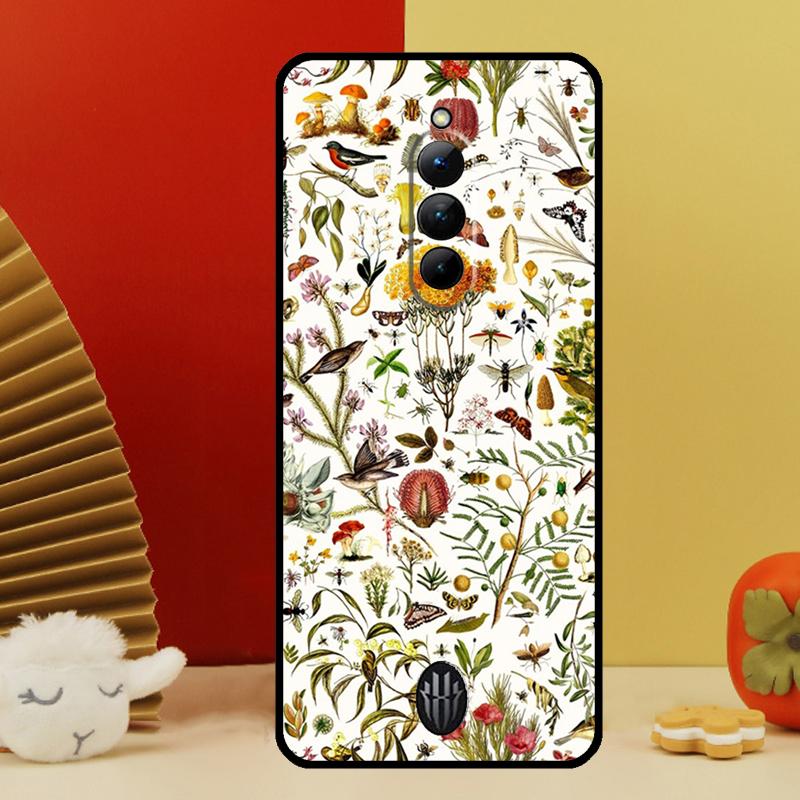 Garden Birds Vintage Tropical FLORAL Case For Nubia Red Magic 10 Pro Plus 6 7 Pro 6S 7S 5G 6R RedMagic 9S 8S 8 9 Pro Plus Cover