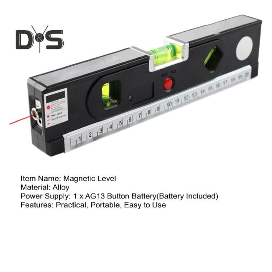 Magnetic Level Tool Accurate Measurements Compact Size Portable Widely Used Bubble Leveling Tube with Metric Rulers