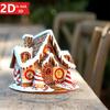 2D God Jul Pepparkakshus. Perfekt skrivbordsdekoration för hem & kontor. Idealisk festlig gåva.