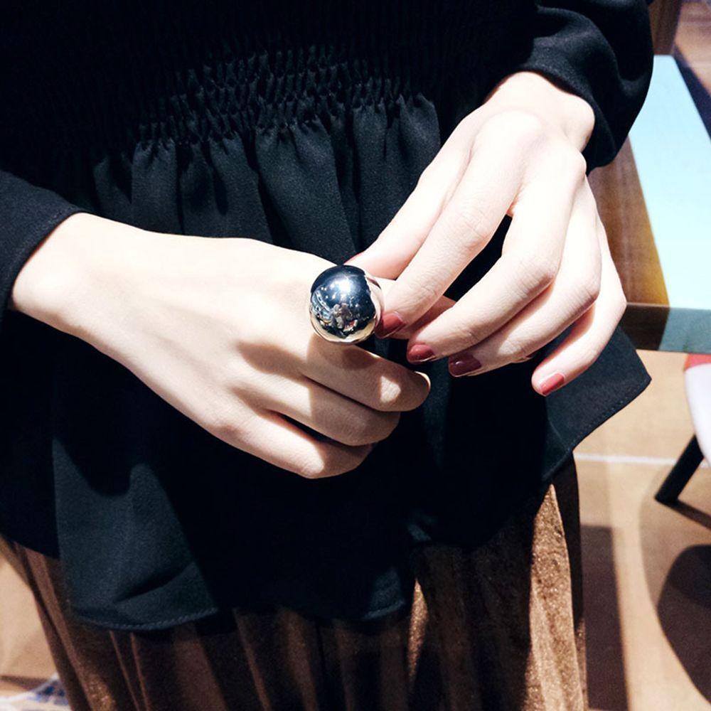 Gift Jewelry Women Ring Adjustable Opening Ring Large Metal Ball