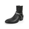 Fashion Classic Black Fashionable Mens Breathable Side Zipper High Top Boots Autumn Men Comfortable Pointed Western Cowboy Outdoor Boots