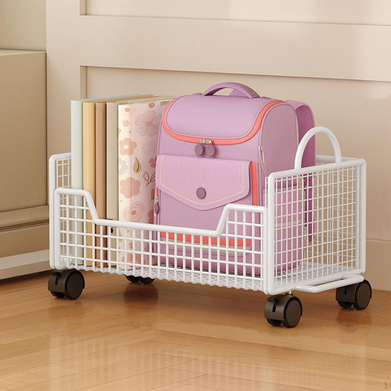 

Перекатная книжная тележка Органайзер для файлов Хранение в общежитии Журналы Многофункциональная на колесах для кладовой белый