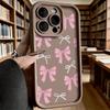 Pink and White Bows Soft TPU Phone Case for iPhone 17 16 15 14 13 12 11 Pro Max Plus Shockproof Anti-Slip Cover