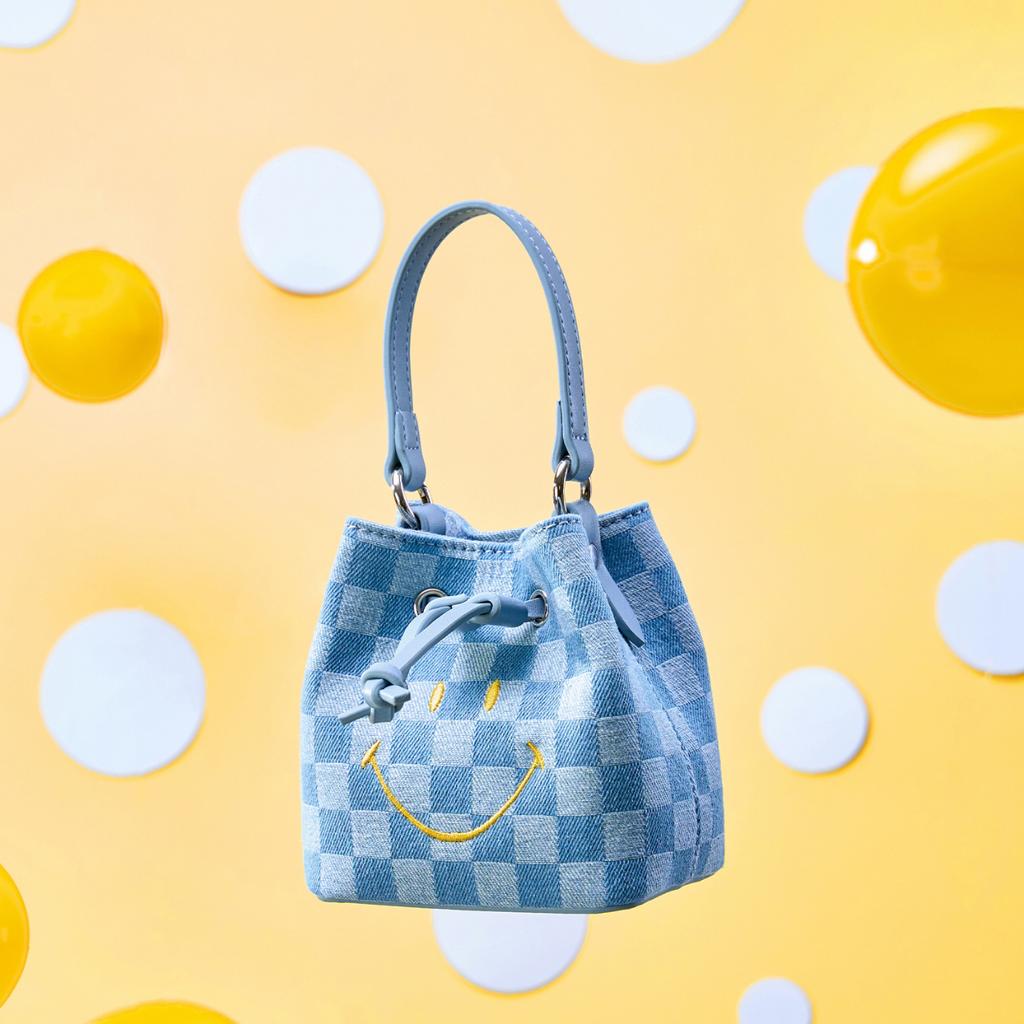 New Lee PU, Textile Mixture Handbag, Shoulder Bag, Crossbody Bag Regular Women's Blue Plaid LE250256S-512