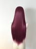 Lace Front Wig for Women Purple-red Cold Cocktail Red Wigs 13x4 HD Lace Frontal 26inch Straight Hair Ririn Matsuoka Cosplay