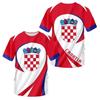 Croatia National Flag and National Emblem 3D Printing Cross-border New Men's Casual Round Neck Short-sleeved T-shirt Factory Direct Sales
