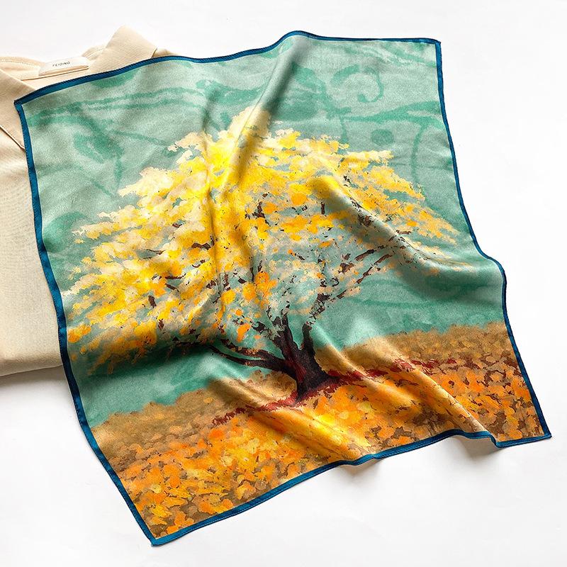 Hot 2025 women scarf summer 100% silk scarves shawls lady wraps soft pashimina female Echarpe beach stole bandana Headband Hijab