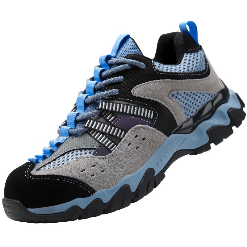 

Lightweight Non-slip Safety Shoes: Anti-smash, Anti-puncture, Insulated Electrician Protection 87777 gray-blue;46