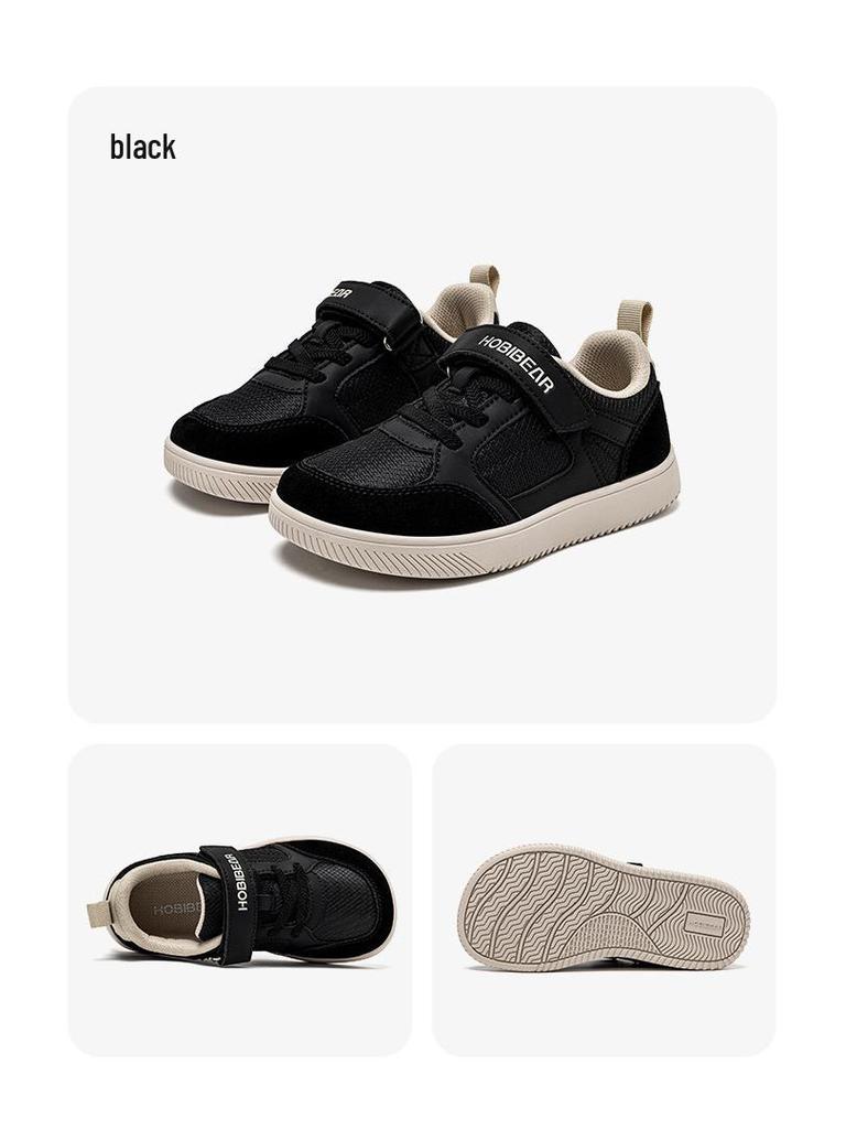 HOBIBEAR Kinder Breite Kopf Atmungsaktives Stoffobermaterial Lässige Laufschuhe für Frühling & Herbst