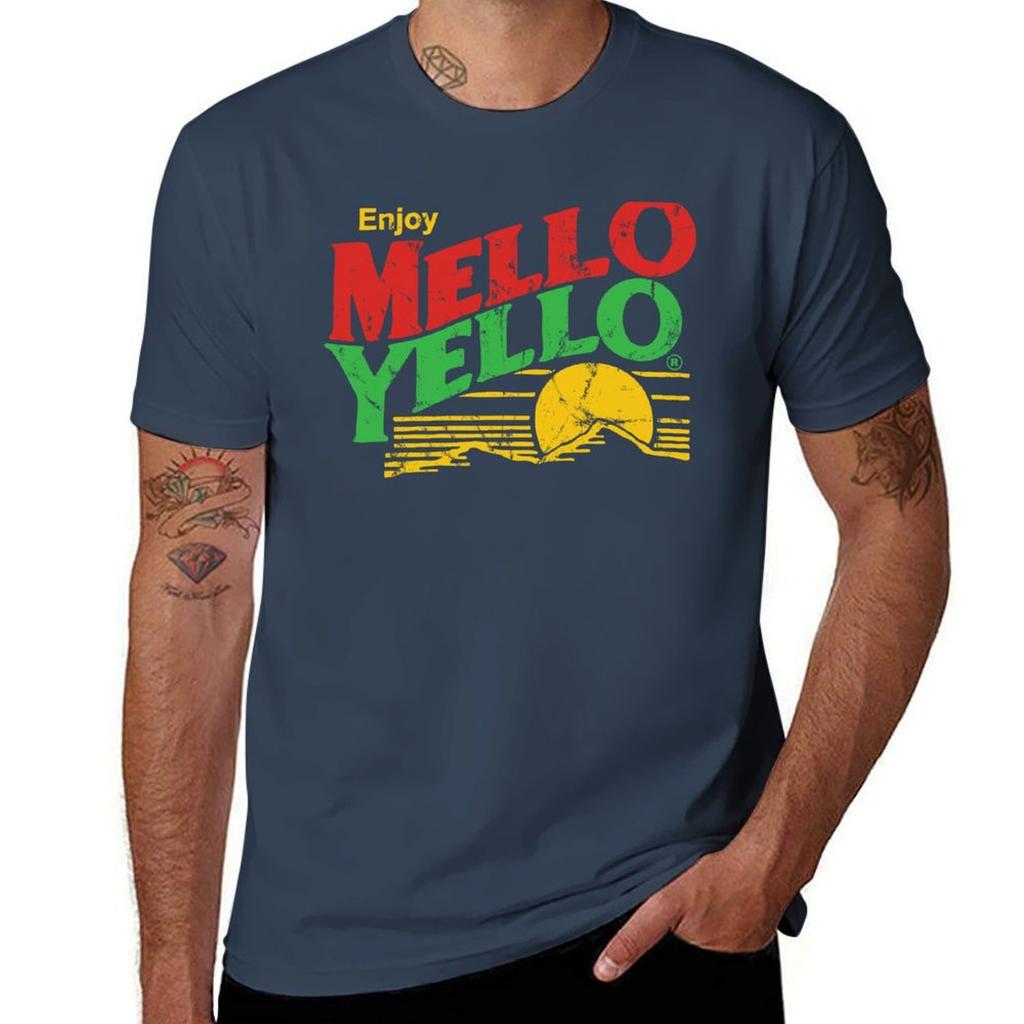 Enjoy Mello Yello vintage TShirt oversized t shirt boys animal print funny gifts cotton man tshirts mens t shirts