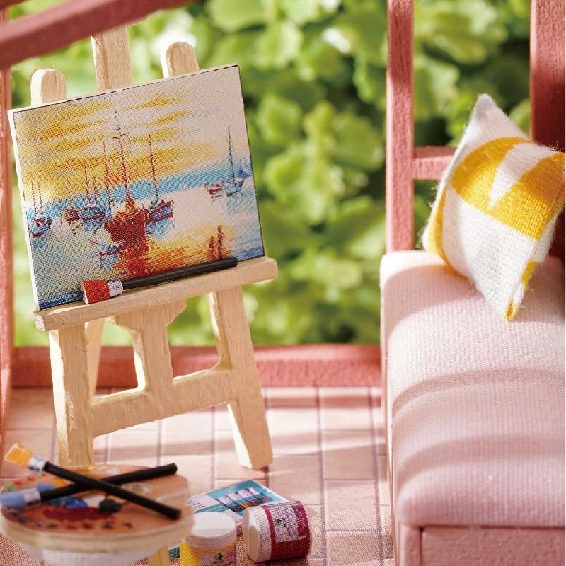 3D Wooden Mini Doll House Assembly Building With Furniture Kit Small DollHouses Kit Decoration For Children's Toys Birthday Gift